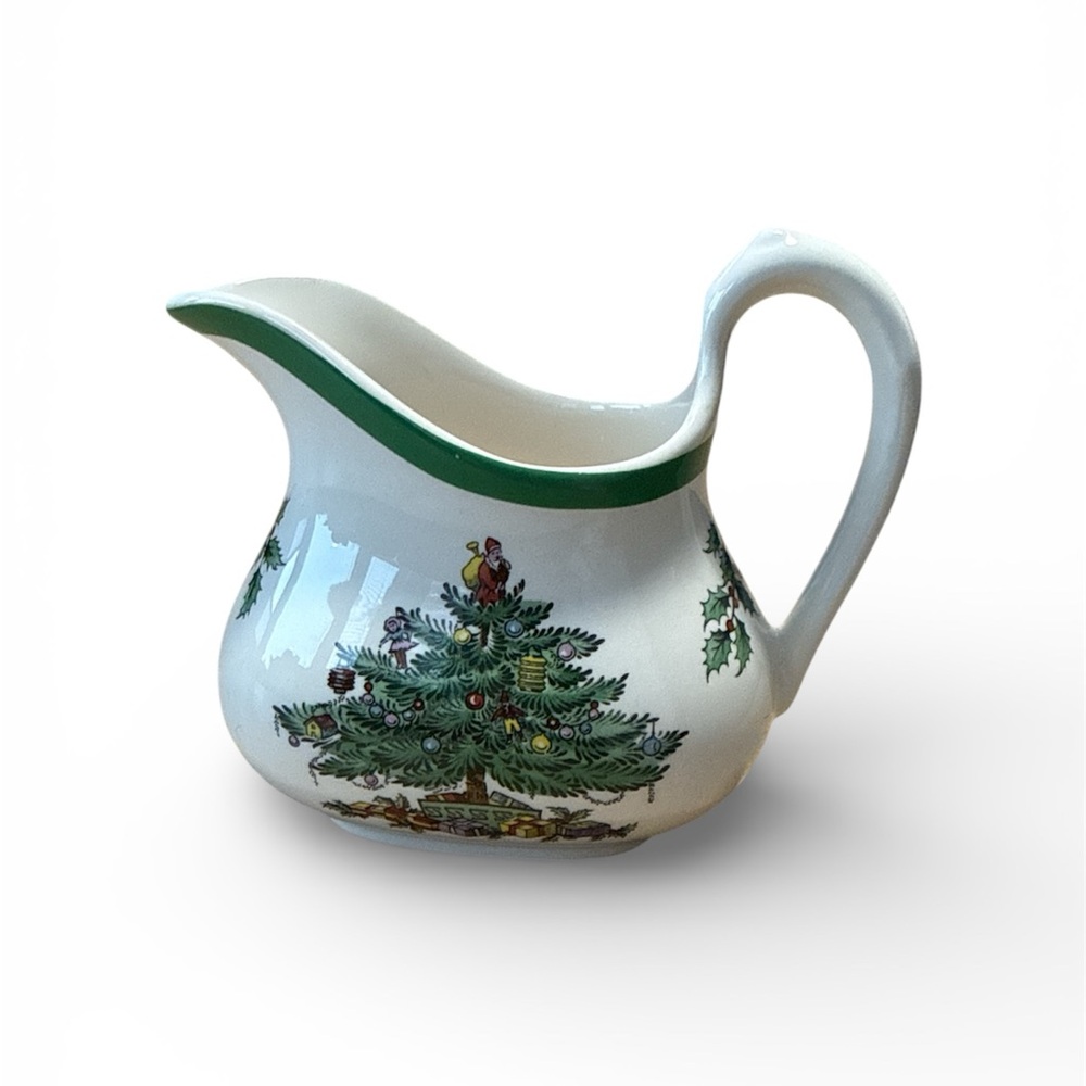 Spode Christmas Tree Creamer with Green Trim